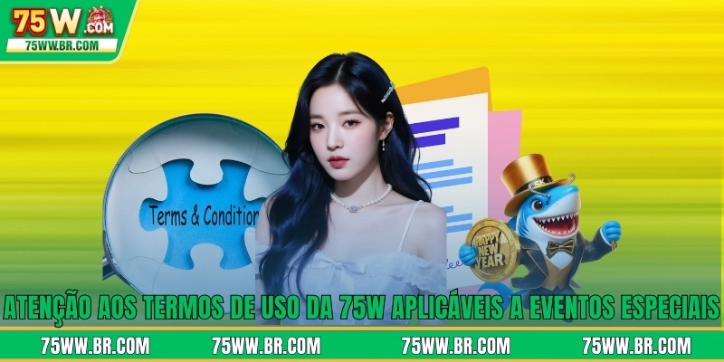 Atenção aos termos de uso da 75W aplicáveis a eventos especiais