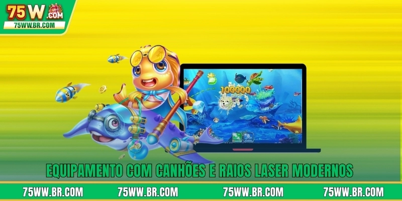 Caça Submarina Na 75W: Explore Profundezas E Ganhe Tesouros 3 Equipamento com canhões e raios laser modernos